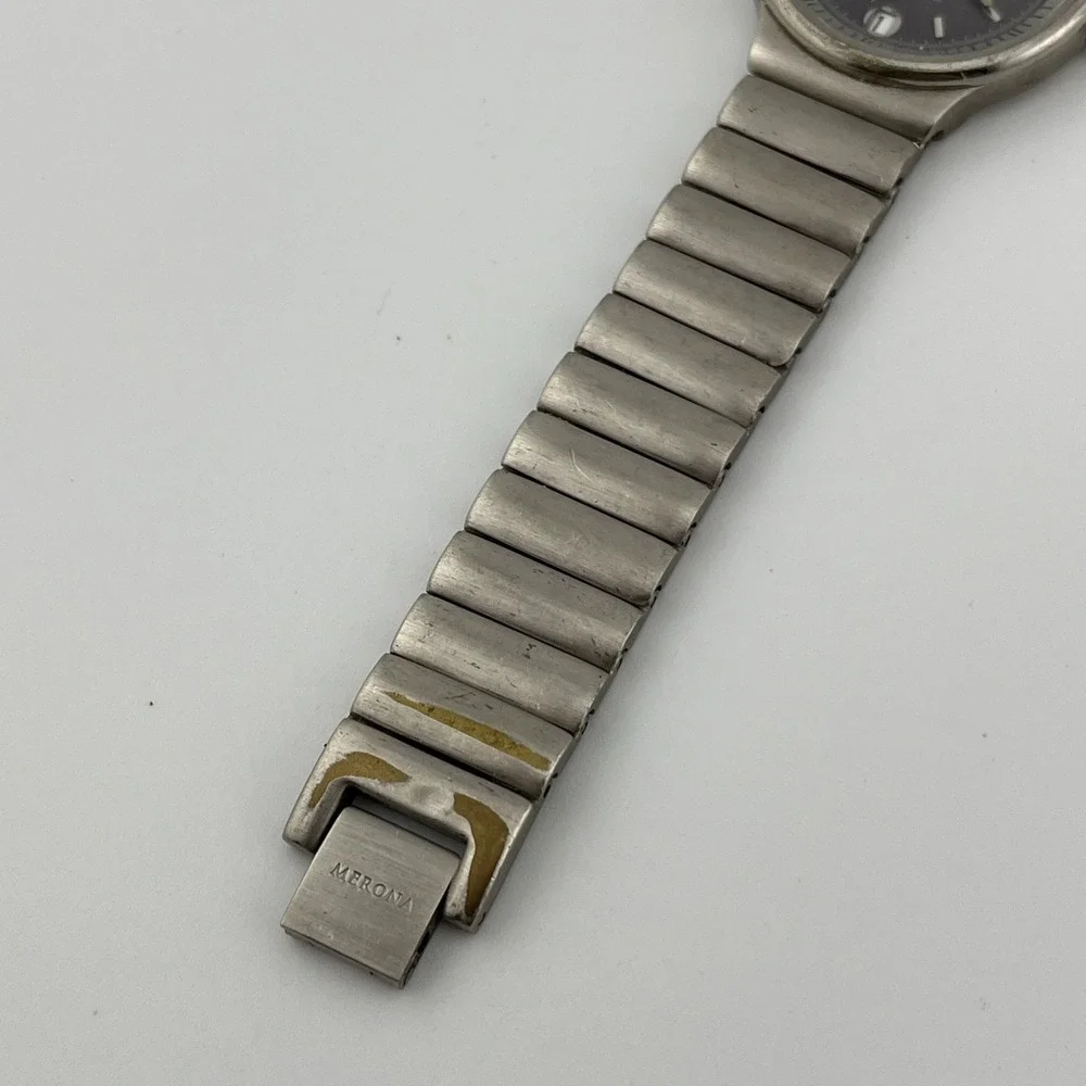 Merona‎ Watch Men 31mm Silver Case 7.25